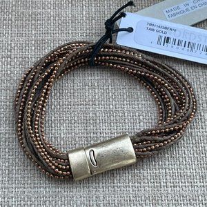 Treasure & Bond Women Bracelet Brown Wrist Band Jewelry Magnet Closure New $35